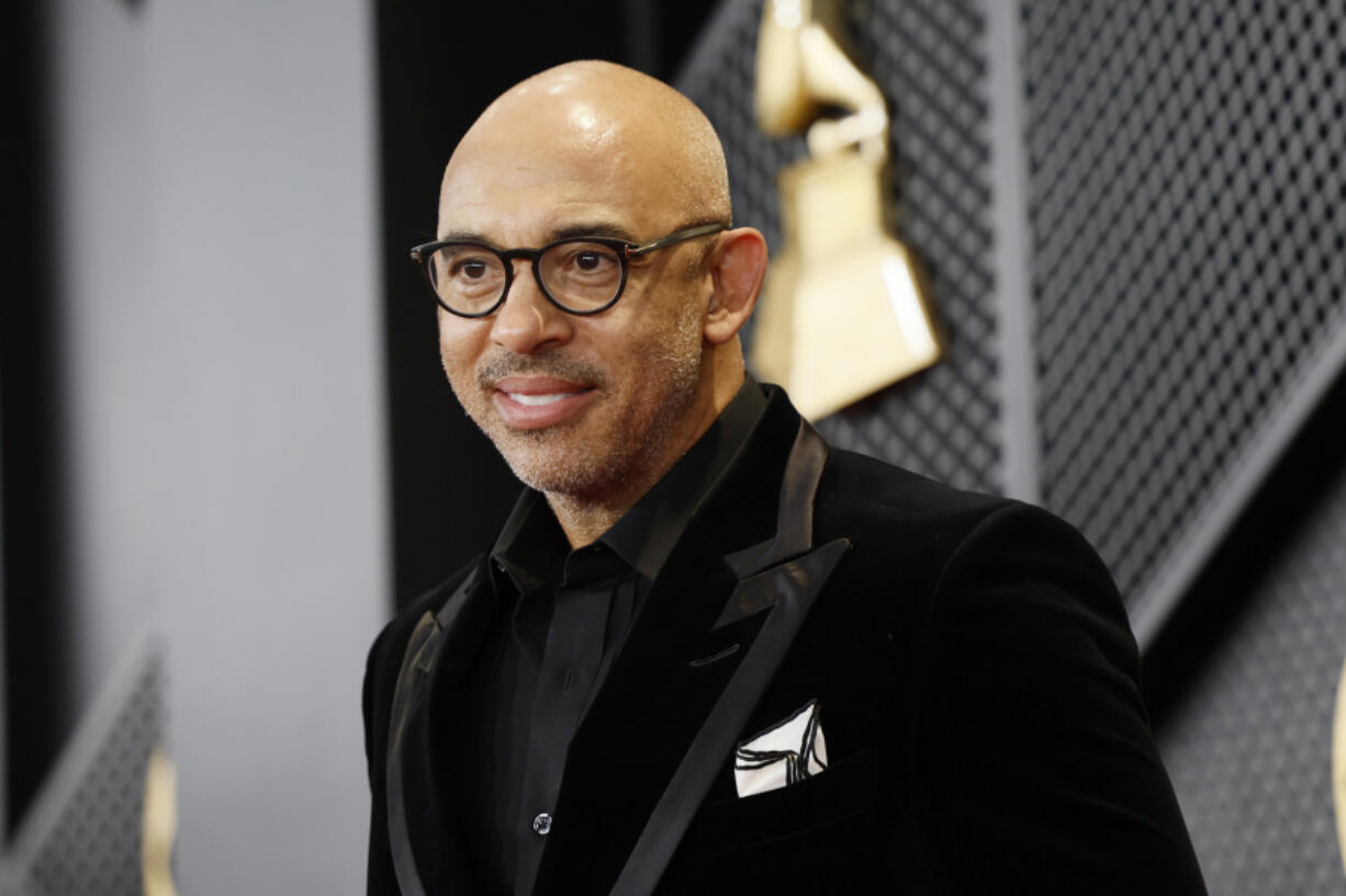 Harvey Mason Jr., CEO of the Recording Academy, arrives on the red carpet for the 66th Annual Grammy Awards at Crypto.com Arena in Los Angeles on Feb. 4, 2024. (Allen J.