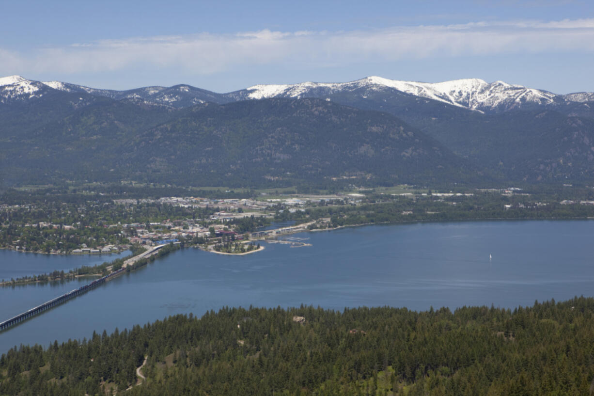 &ldquo;Overlooking the town of Sandpoint, Idaho. Lake Pend Oreille is in the foreground, with a train crossing the Long Bridge.