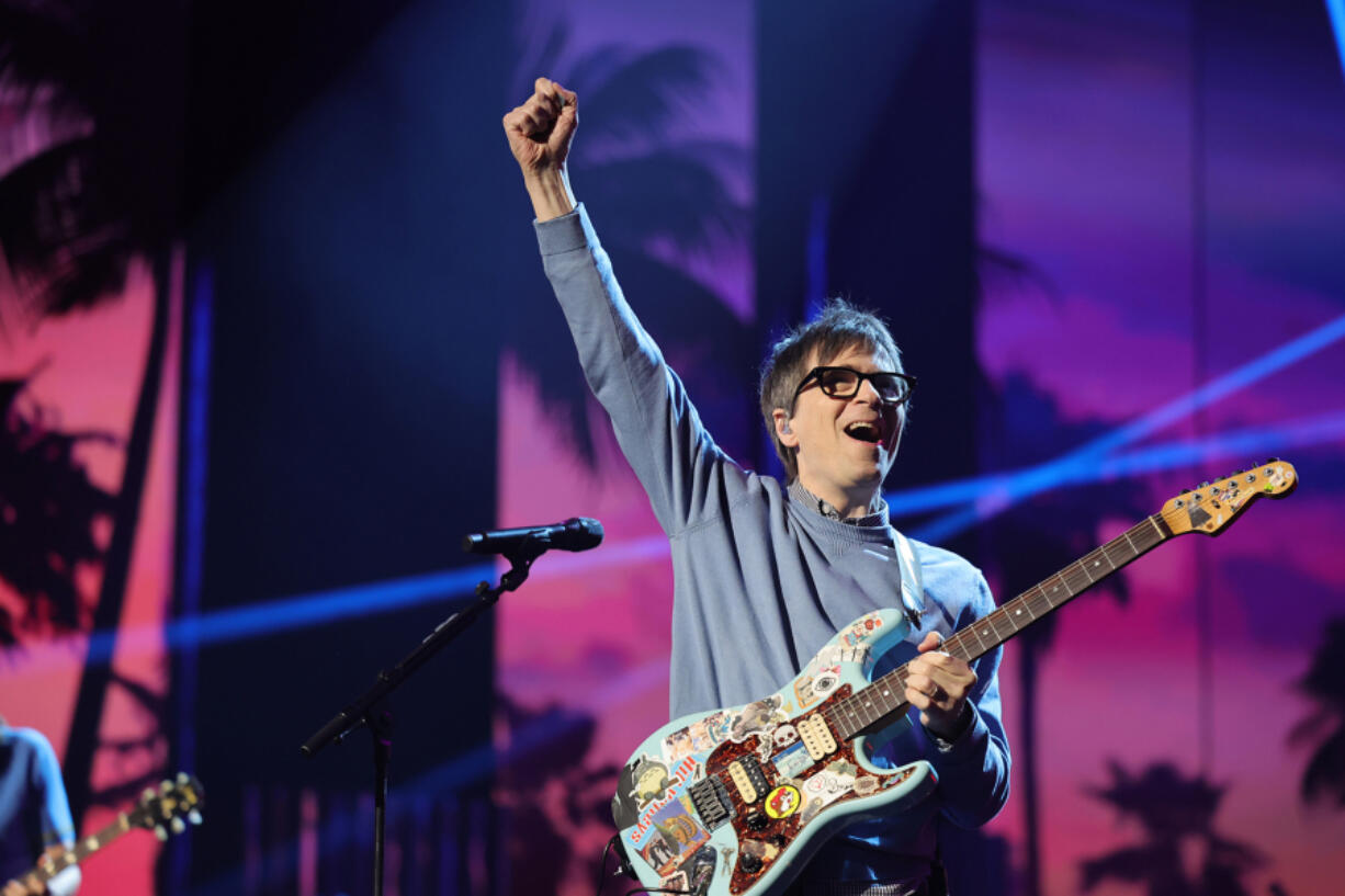 Rivers Cuomo of Weezer performs  Feb. 8, 2023 during A Grammy Salute to the Beach Boys at the Dolby Theatre in Los Angeles.