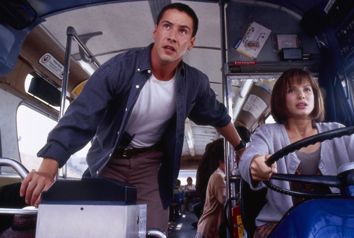 Keanu Reeves, left, and Sandra Bullock in the 1994 movie &Ccedil;&fnof;&uacute;Speed.&Ccedil;&fnof;&ugrave; (20th Century Fox/Zuma Press/TNS)