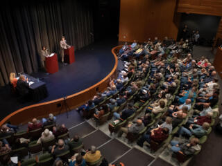 Rep. Marie Gluesenkamp Perez and challenger Joe Kent debate in Longview photo gallery