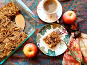 With rolled oats, apples, applesauce, cranberries, pecans and maple syrup, this baked oatmeal is a sweet way to start your day.