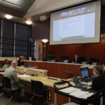 Bryan Farrell, Clark County District Court administrator, tells members of the Clark County Council Wednesday at the Public Service Center in Vancouver of the strain on District Court the passage of Vancouver’s Proposition 4 would create. (Amanda Cowan/The Columbian)