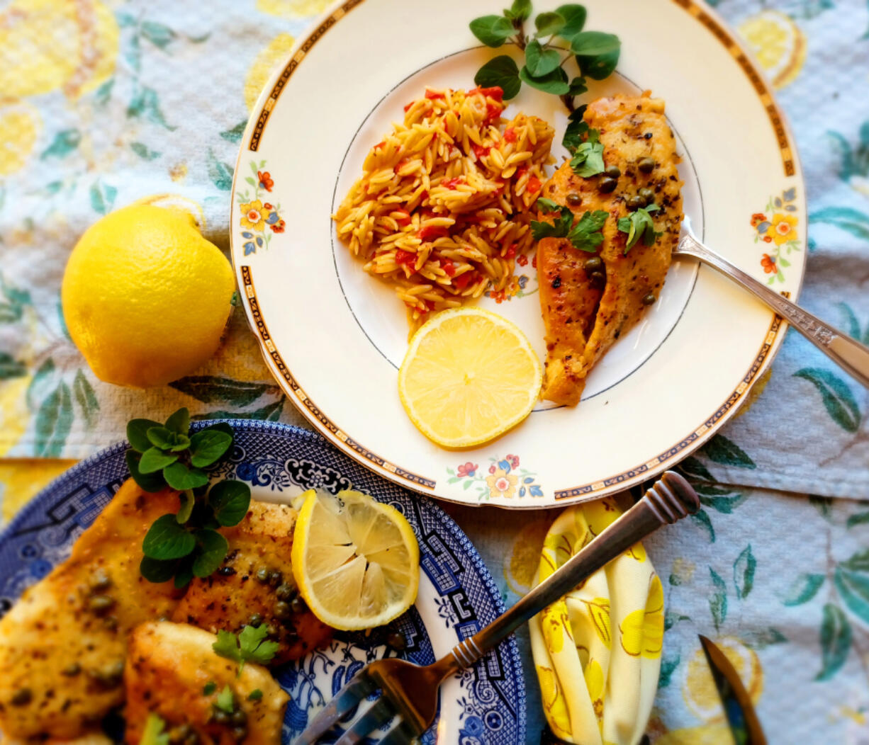 A lemon-and-butter sauce with capers gives chicken piccata its signature tangy flavor.