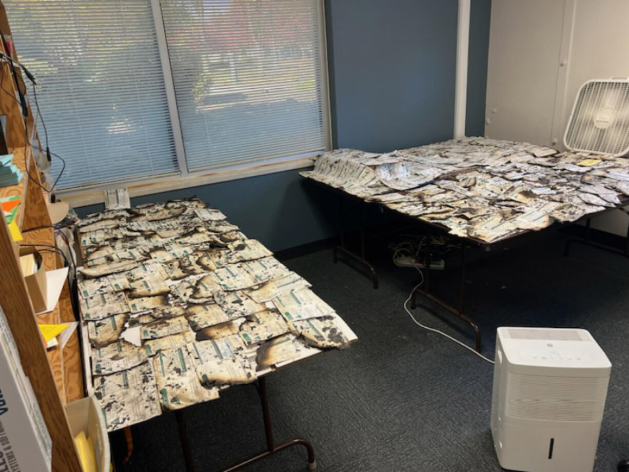 The Clark County Election&rsquo;s Office released photos of the burned ballots Tuesday evening.