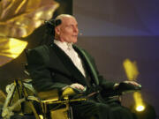 Christopher Reeve speaks Oct. 22, 2003, during the World Awards at Hamburg&rsquo;s Musikhalle in Hamburg, Germany.