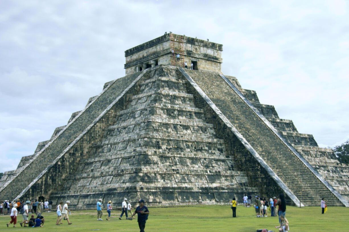 El Castillo, main Pyramid of Chichen Itza, in Mexico is among the new seven wonders of the world and a popular attraction for tourists.