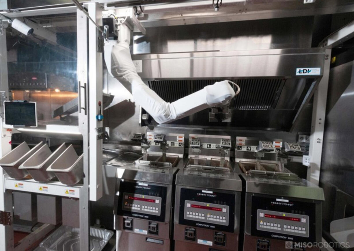 Flippy is a robotic arm that drops fryer baskets into sizzling oil in fast-food restaurant kitchens. It can make French fries much faster than human hands can.