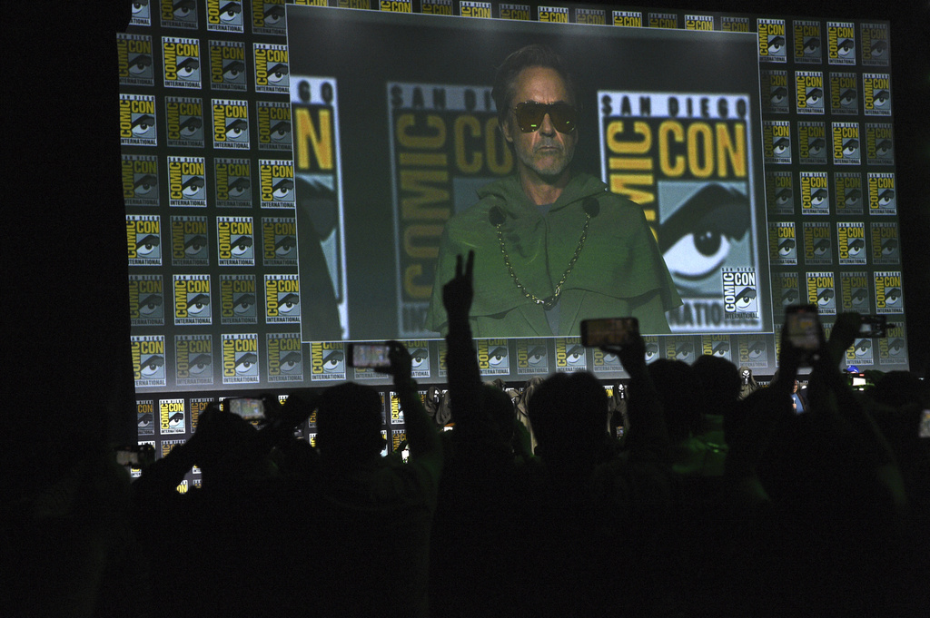 Robert Downey Jr. attends a panel for Marvel Studios during Comic-Con International on Saturday, July 27, 2024, in San Diego.