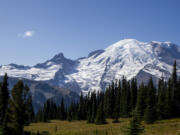 FILE - Mount Rainier is pictured Sept. 21, 2023, at Mount Rainier National Park, from Sunrise, Wash.