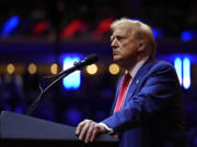 Republican presidential nominee former President Donald Trump speaks at a campaign rally at Madison Square Garden, Sunday, Oct. 27, 2024, in New York.