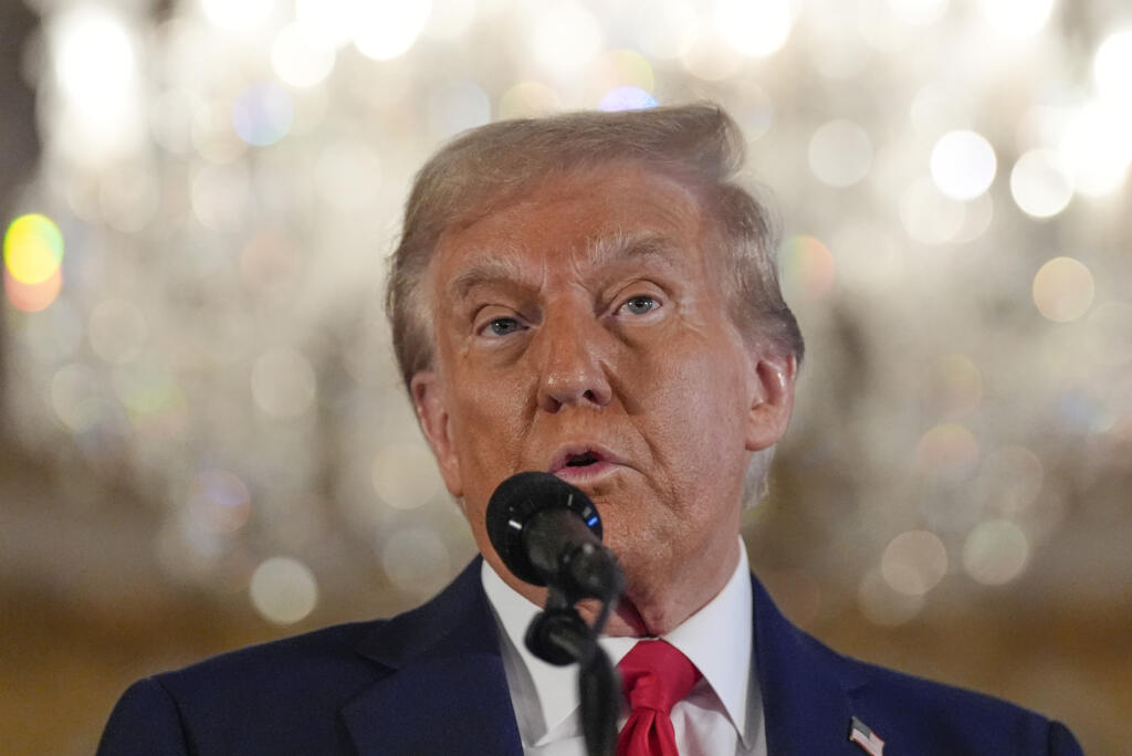 Republican presidential nominee former President Donald Trump speaks during a news conference at his Mar-a-Lago estate, Tuesday, Oct. 29, 2024, in Palm Beach, Fla.