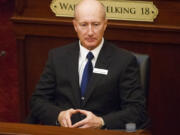 Idaho Sen. Dan Foreman, R-Moscow, waits for the State of the State address inside the house chambers at the state Capitol building, Monday, Jan. 9, 2017 in Boise, Idaho.