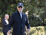 President Joe Biden talks to the media as he departs the White House to travel to Germany for a meeting with German Chancellor Olaf Scholz, President Emmanuel Macron of France, and Prime Minister Keir Starmer of the United Kingdom, Thursday, Oct. 17, 2024, in Washington.