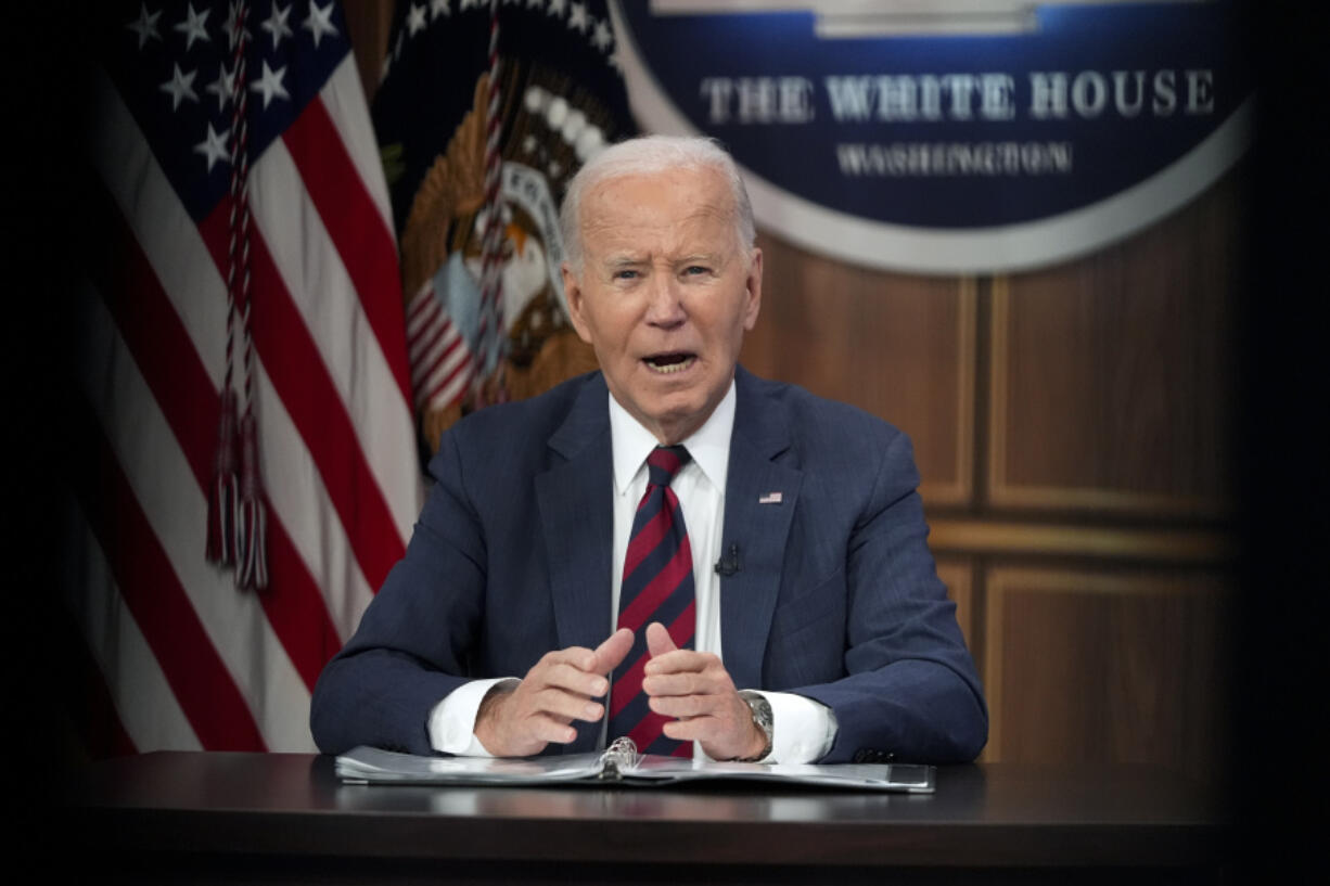 President Joe Biden speaks during a briefing about preparations for Hurricane Milton and the response to Hurricane Helene in the South Court Auditorium on the White House complex in Washington, Wednesday, Oct. 9, 2024.