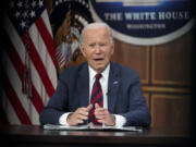 President Joe Biden speaks during a briefing about preparations for Hurricane Milton and the response to Hurricane Helene in the South Court Auditorium on the White House complex in Washington, Wednesday, Oct. 9, 2024.