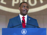 FILE - Environmental Protection Agency Administrator Michael Regan speaks to employees in Washington, June 27, 2024.