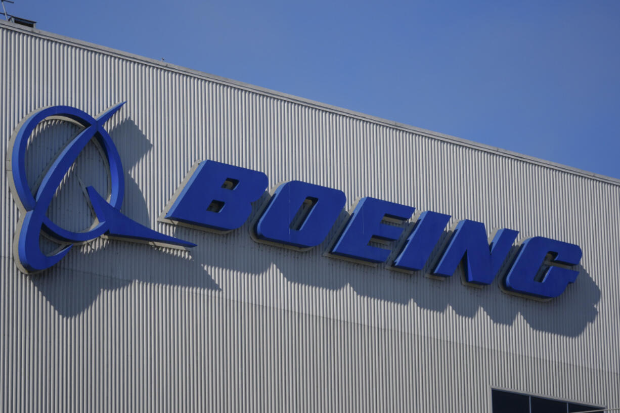 FILE - The Boeing logo is displayed at the company&rsquo;s factory Tuesday, Sept. 24, 2024, in Renton, Wash.