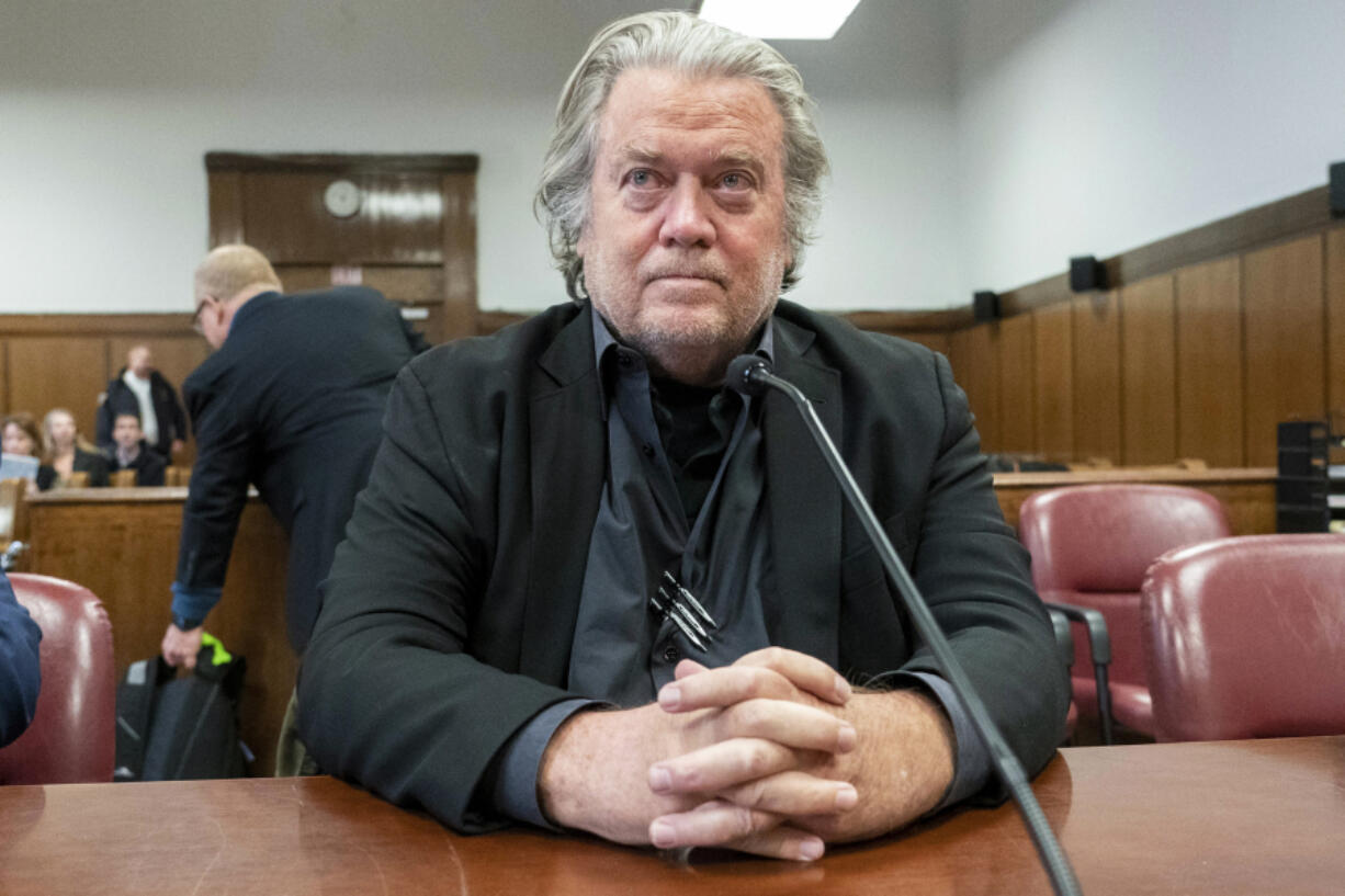 FILE - Steve Bannon appears in court in New York, Jan. 12, 2023.