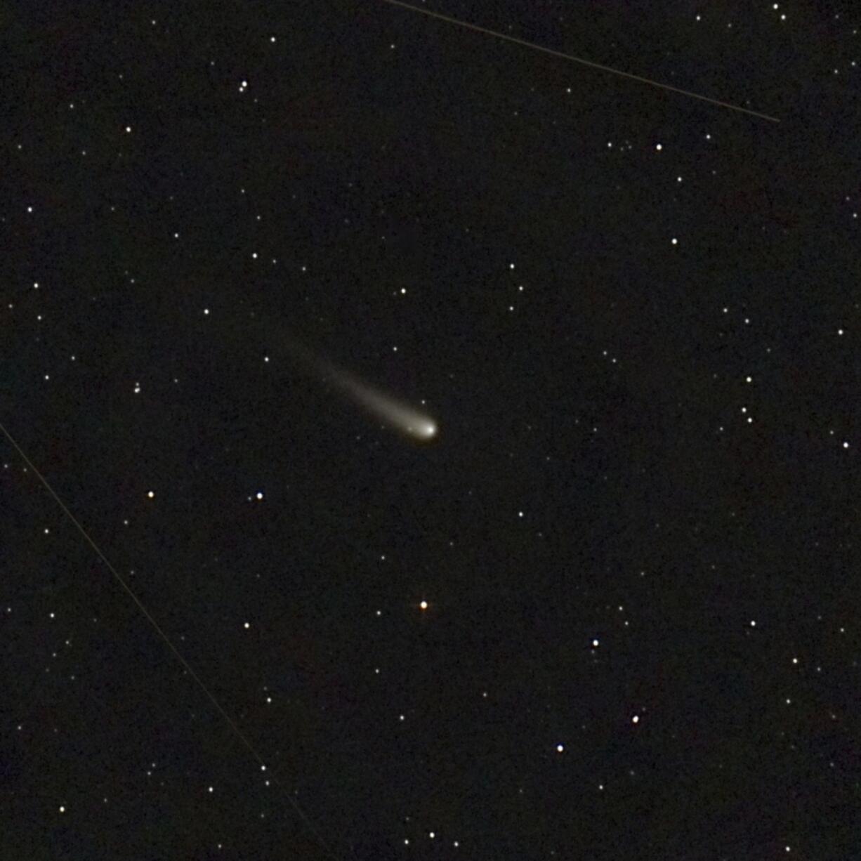 This photo provided by Nicolas Biver shows Comet C/2023 A3 (ATLAS-Tsuchinshan) as seen from Eure-et-Loir, France, June 6, 2024.