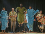 Sudanese Camirata troupe perform at the Italian culture center in Cairo, Egypt, Wednesday, July 24, 2024.