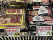 Bacon is displayed for sale at a Trader Joe&rsquo;s store in New York, Monday, Oct. 7. 2024.