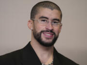 FILE - Bad Bunny poses in the press room at the Oscars on Sunday, March 10, 2024, at the Dolby Theatre in Los Angeles.