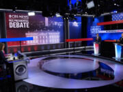 Democratic vice presidential nominee Minnesota Gov. Tim Walz speaks during a vice presidential debate hosted by CBS News, with Republican vice presidential nominee Sen. JD Vance, R-Ohio, Tuesday, Oct. 1, 2024, in New York, as moderators Norah O&rsquo;Donnell and Margaret Brennan listen.