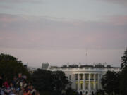 The White House is seen before Democratic presidential nominee Vice President Kamala Harris speaks at a campaign rally on the Ellipse in Washington, Oct. 29, 2024.