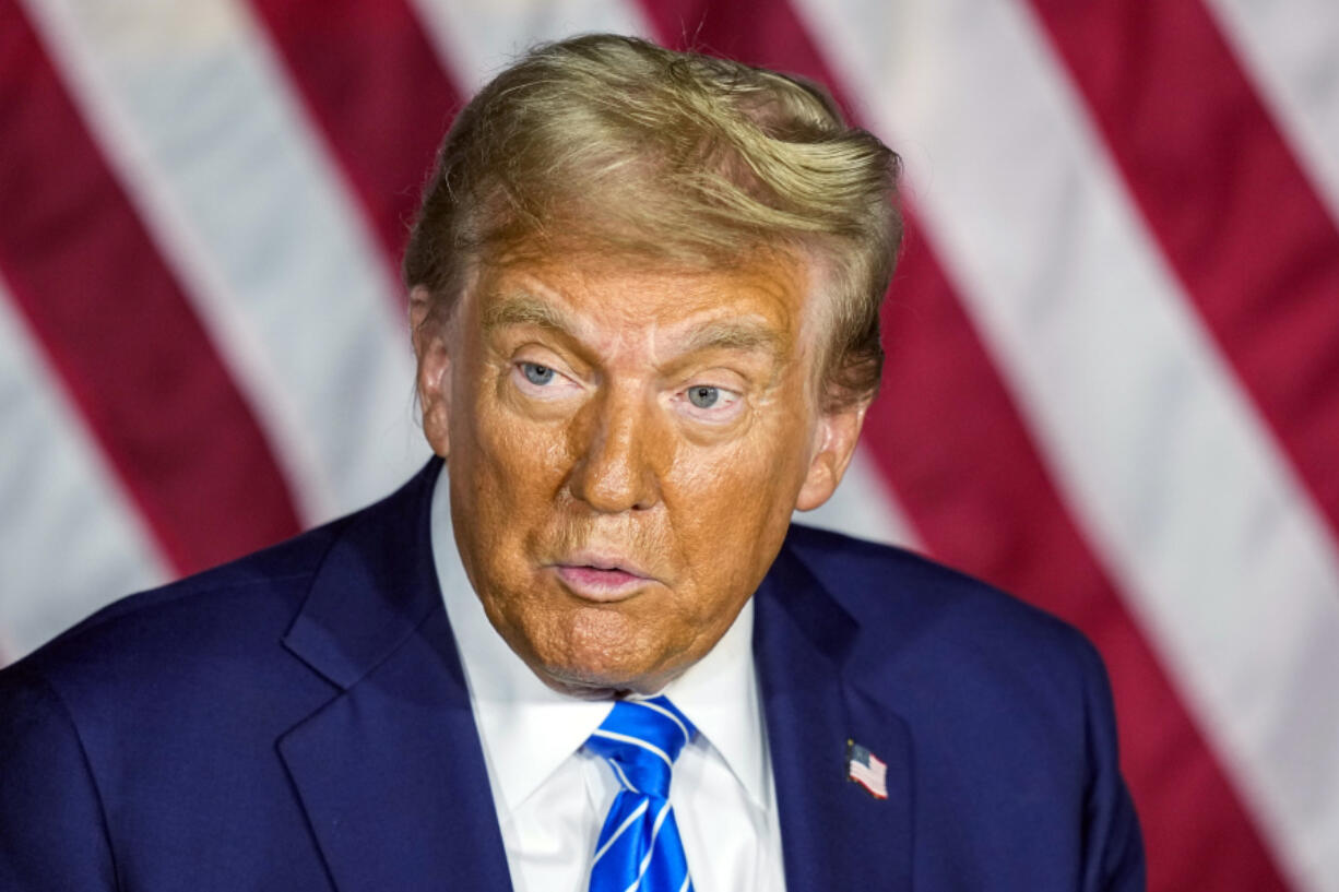 Republican presidential nominee former President Donald Trump speaks at a campaign event Tuesday, Oct. 1, 2024, at Discovery World in Milwaukee.