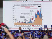 FILE - Republican presidential nominee former President Donald Trump speaks at a campaign event, Sept. 29, 2024, in Erie, Pa.