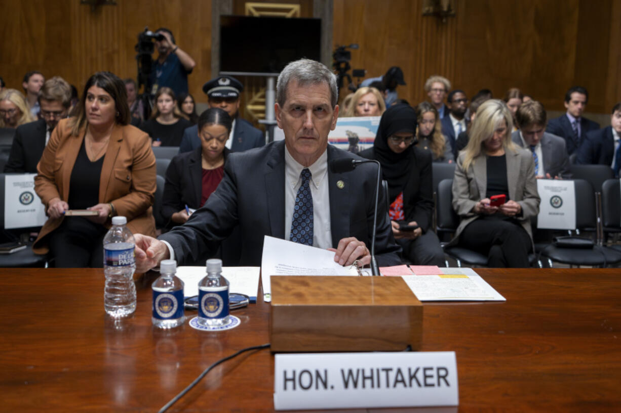 Federal Aviation Administration (FAA) Administrator Mike Whitaker prepares to testify before a Senate Committee on Homeland Security and Governmental Affairs, Subcommittee on Investigations, hearing on the FAA&#039;s oversight of Boeing, on Capitol Hill in Washington, Wednesday, Sept. 25, 2024.