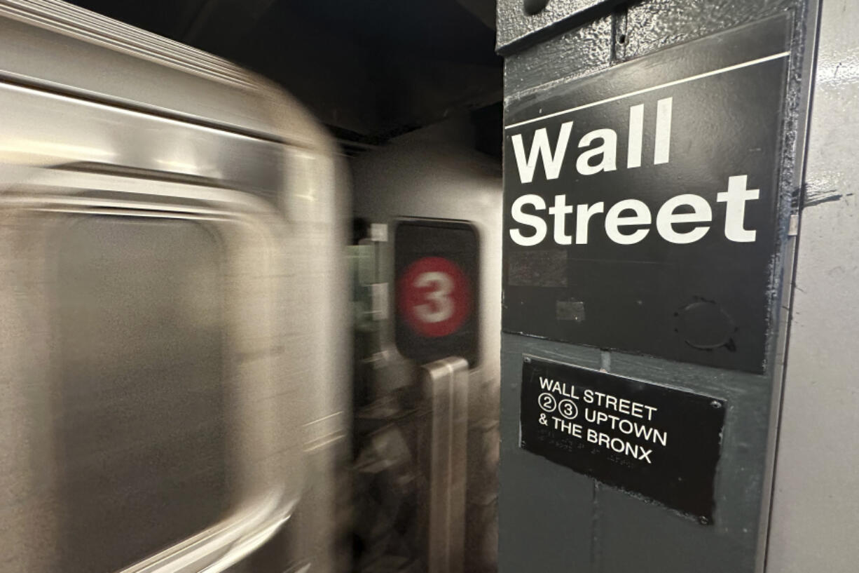 A train arrives at the Wall Street subway station in New York&rsquo;s Financial District on Wednesday, Oct. 23, 2024.