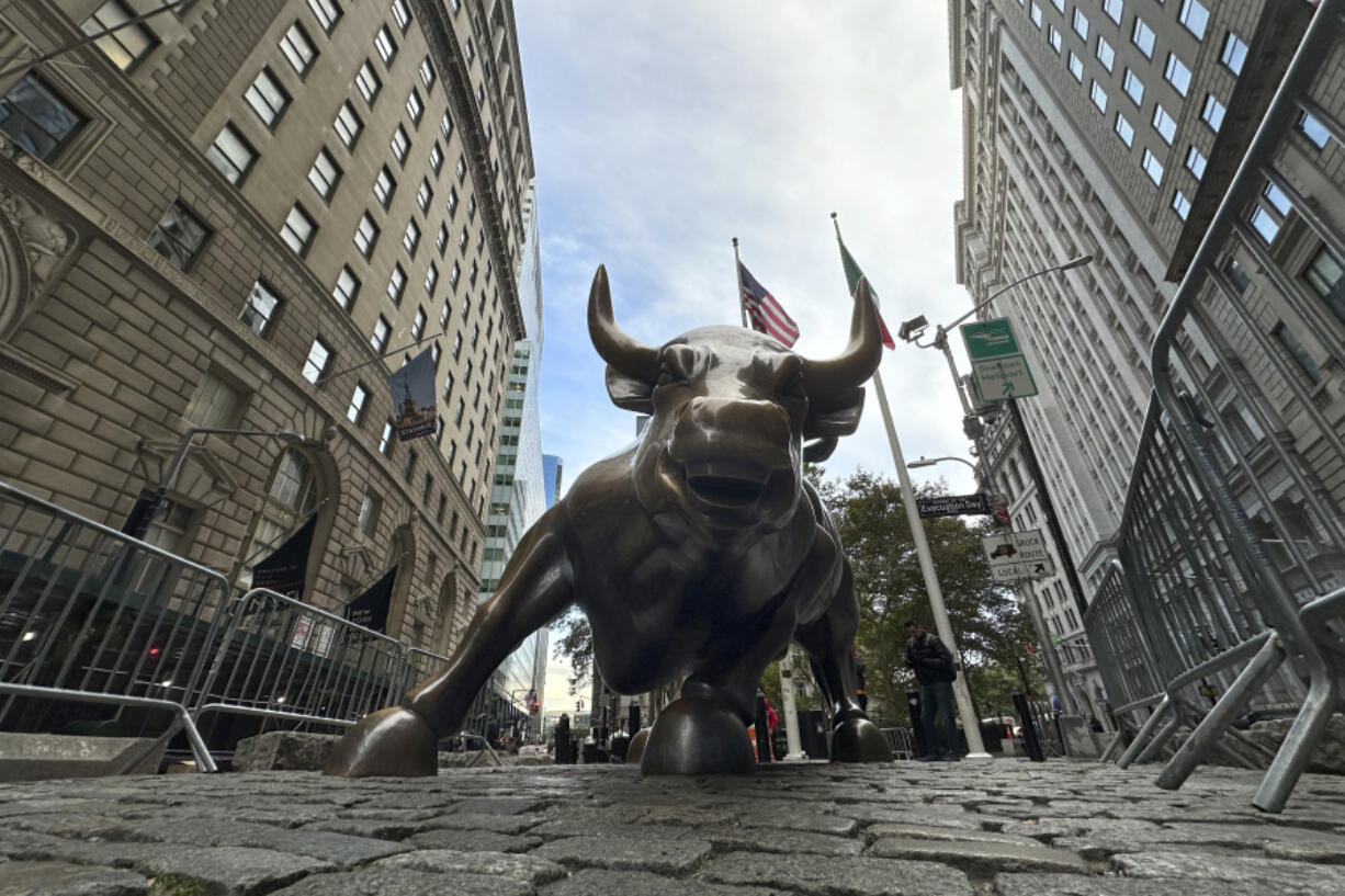 The Charging Bull statue in New York&rsquo;s Financial District is shown on Tuesday, Oct. 15, 2024.