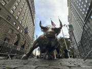 The Charging Bull statue in New York&rsquo;s Financial District is shown on Tuesday, Oct. 15, 2024.