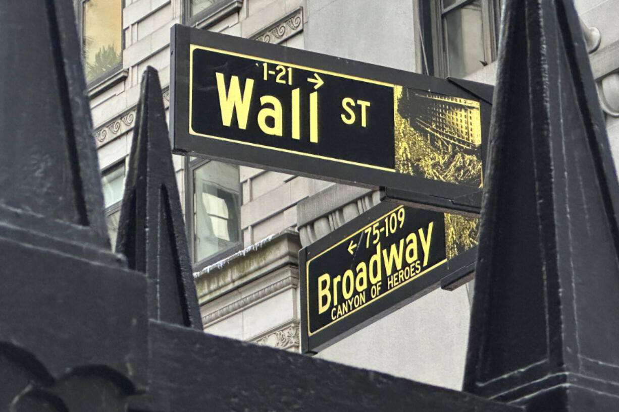 A sign marking the intersection of Wall Street and Broadway in New York&rsquo;s Financial District is shown on Wednesday, Oct. 30, 2024.