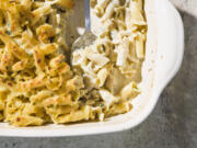 This image released by Milk Street shows a recipe for creamy four cheese pasta.