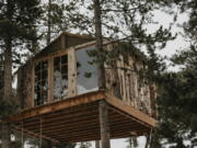 A treehouse owned by Jessica Brookhart in Gold Hill, Colo. Brookhart bought it recently and occasionally rents it.