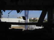 A damaged school building is seen after it was hit in Iran&rsquo;s missile attack in Gedera, Israel, Wednesday, Oct. 2, 2024.