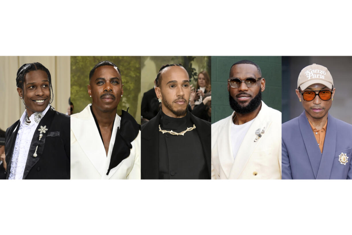 A$AP Rocky, from left, Colman Domingo, Lewis Hamilton, LeBron James and Pharrell Williams, who will serve as co-chairs for the next Met Gala.