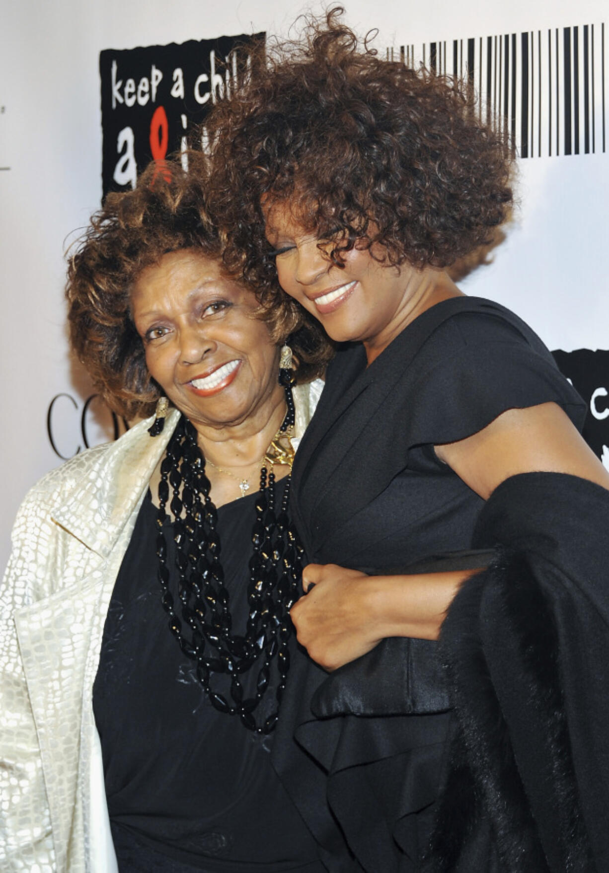 FILE - Singers Cissy Houston, left, and her daughter Whitney Houston appear at the &quot;Keep A Child Alive Black Ball&quot; in New York on Sept. 30, 2010. Cissy Houston, a two-time Grammy winner who performed alongside superstar musicians like Elvis Presley and Aretha Franklin, died Monday, Oct. 7, 2024, in her New Jersey home She was 91.