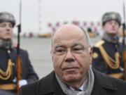 Brazilian Foreign Minister Mauro Vieira arrives at Kazan International Airport the day before BRICS summit in Kazan, Russia, Monday, Oct. 21, 2024.