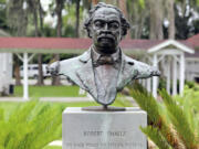 A bust of Robert Smalls, who will soon be the first African American individual with a statue at the South Carolina Statehouse, is displayed Reconstruction Era National Historic Park, Thursday, Sept. 12, 2024, in Beaufort, S.C.