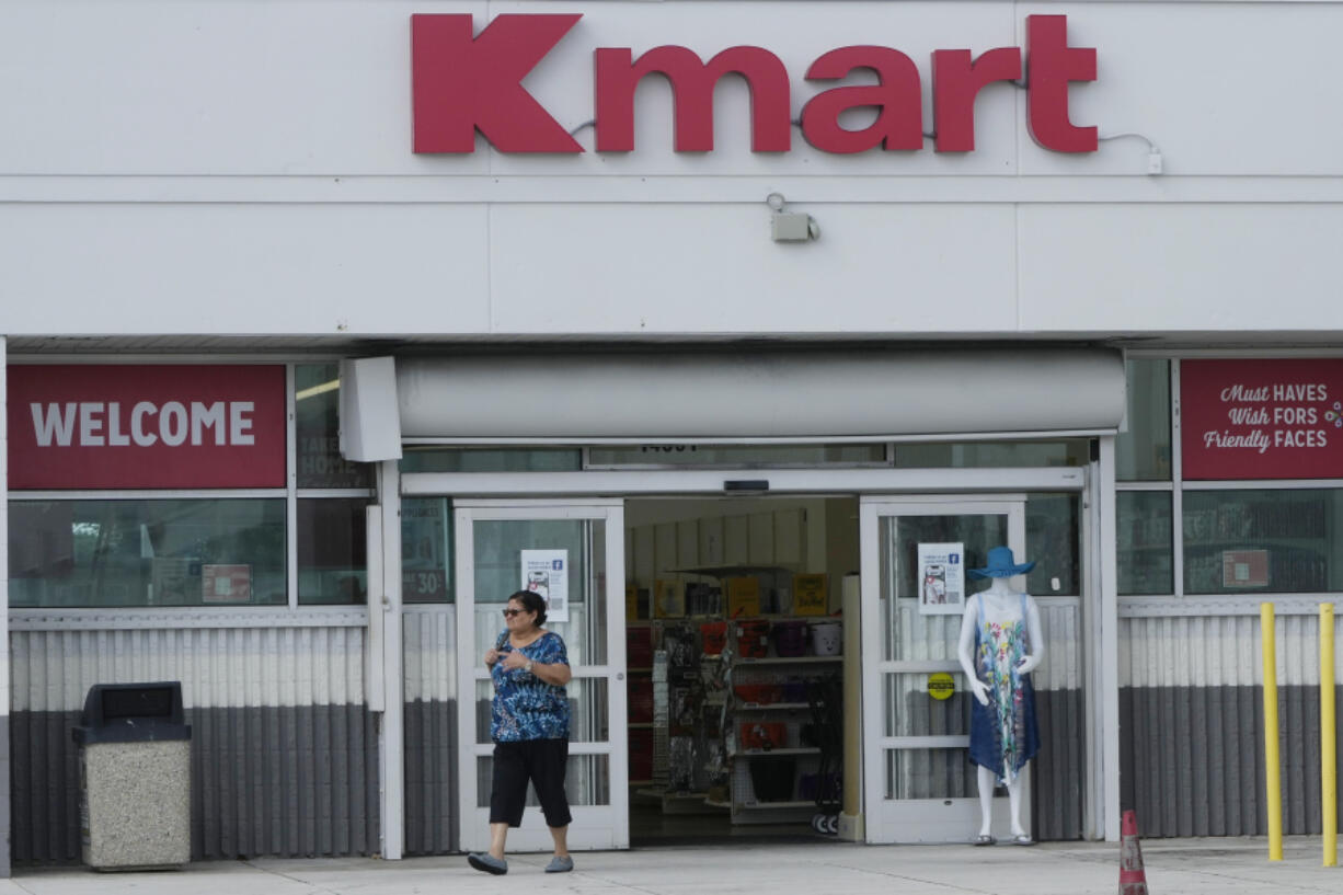 A customer exits the only Kmart store left in the continental United States, Tuesday, Oct. 22, 2024, in Miami.