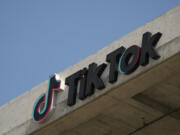 FILE - The TikTok logo is seen on their building in Culver City, Calif., March 11, 2024.