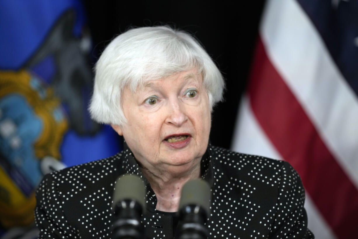 FILE - Treasury Secretary Janet Yellen speaks during a news conference in Philadelphia, July 30, 2024.