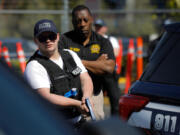 New police recruits practice traffic stop arrests at Washington's Criminal Justice Training Center in Burien on April 2. Washington state provides police officers with just one hour of training on handling hate crimes throughout their 720-hour basic police academy training despite recent rises in hate crimes or acts of discrimination.