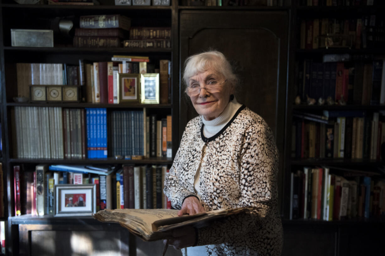 Author and Vancouver historian Pat Jollota in her home office in 2018. Jollta will give a talk Monday about some of the notable women of Clark County over its history.