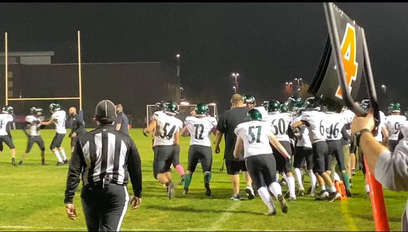 Woodland players celebrate Josiah Graham's game-winning 32-yard field goal with 1 minute left in a 34-31 victory Friday over Hockinson. Woodland is now 3-0 in 2A Greater St. Helens League play.