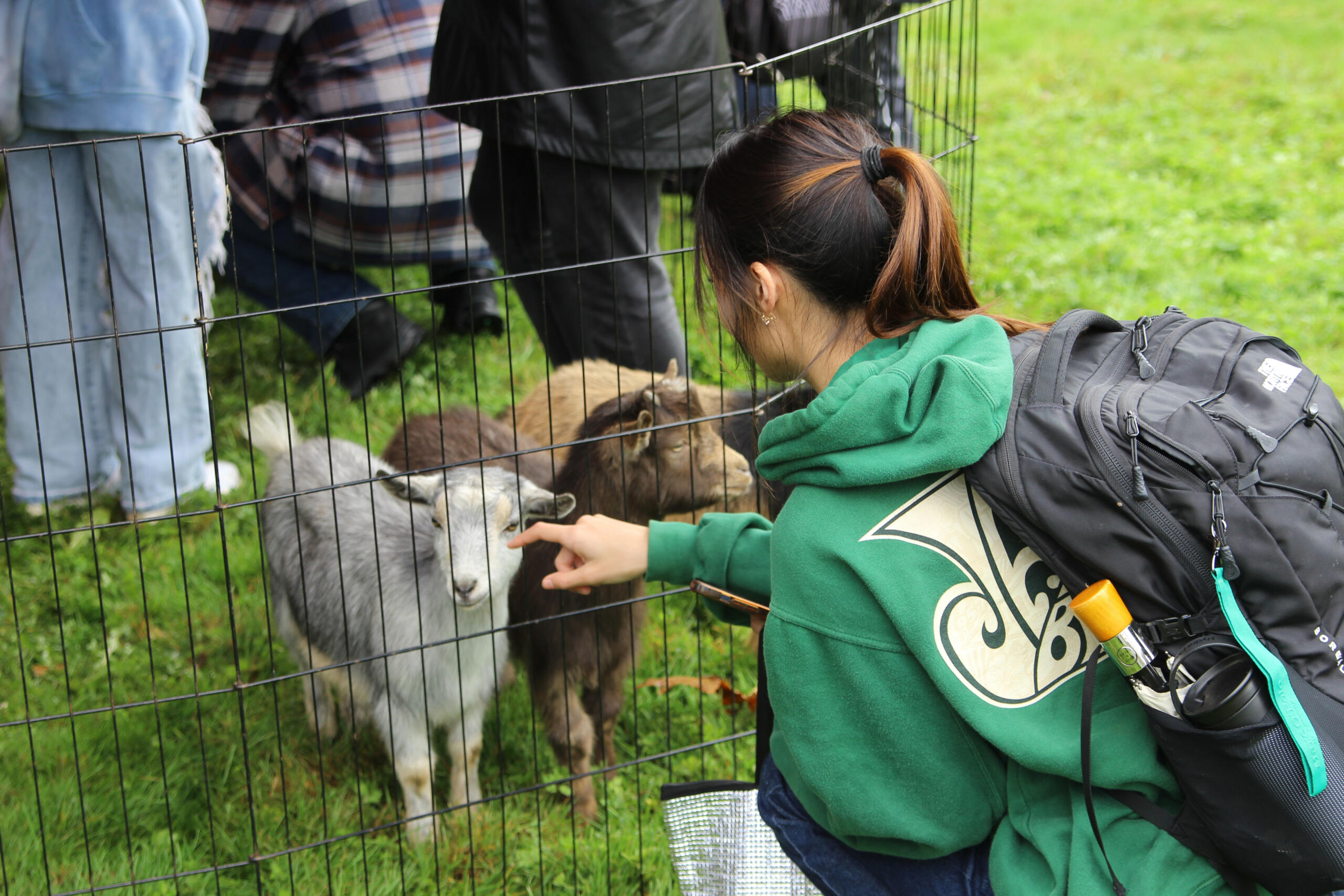 The League of Women Voters' Pet a Goat — Register to Vote’ event Monday at WSU Vancouver was popular with students, whether they were registered to vote or not.